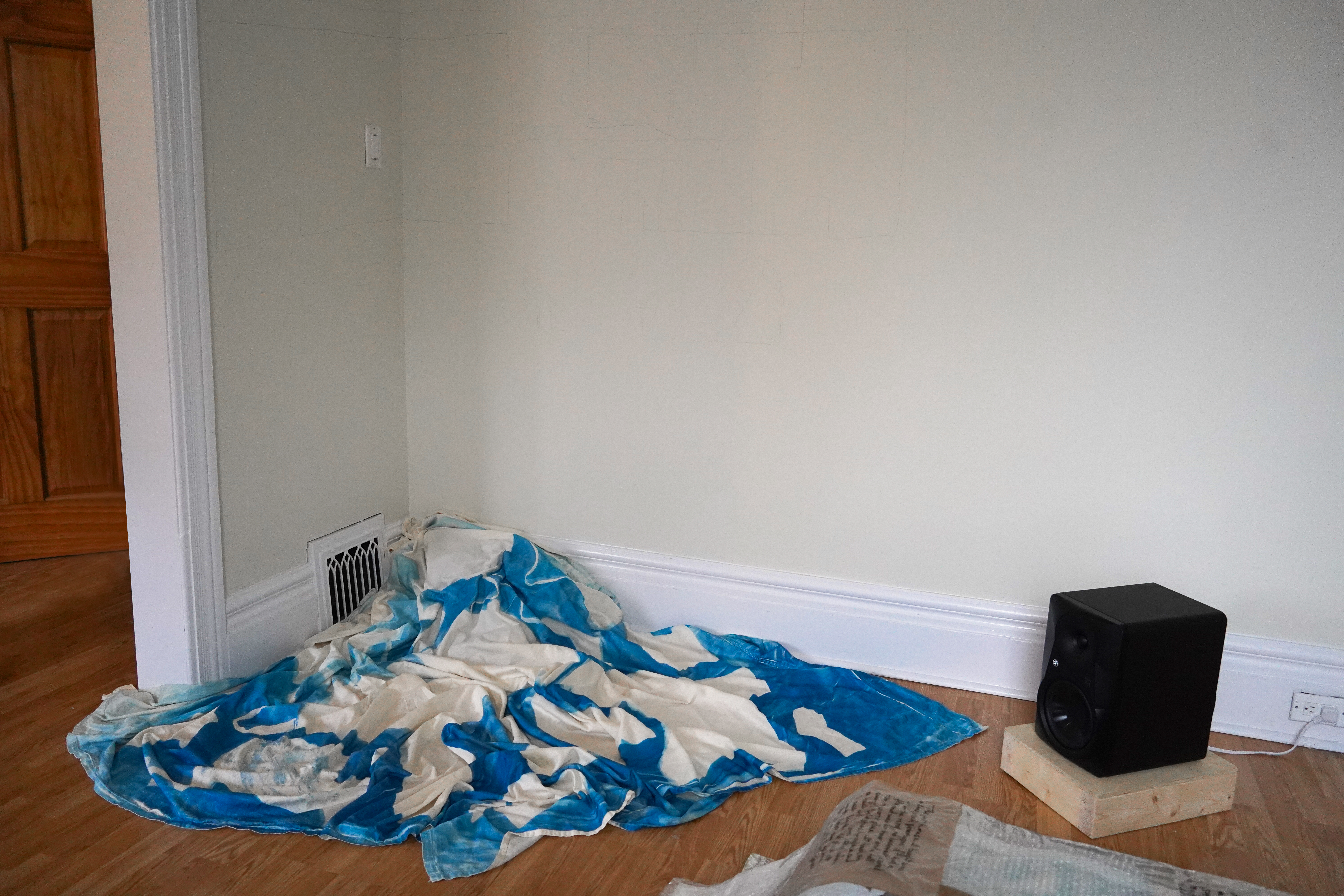 Cyanotype textile installation