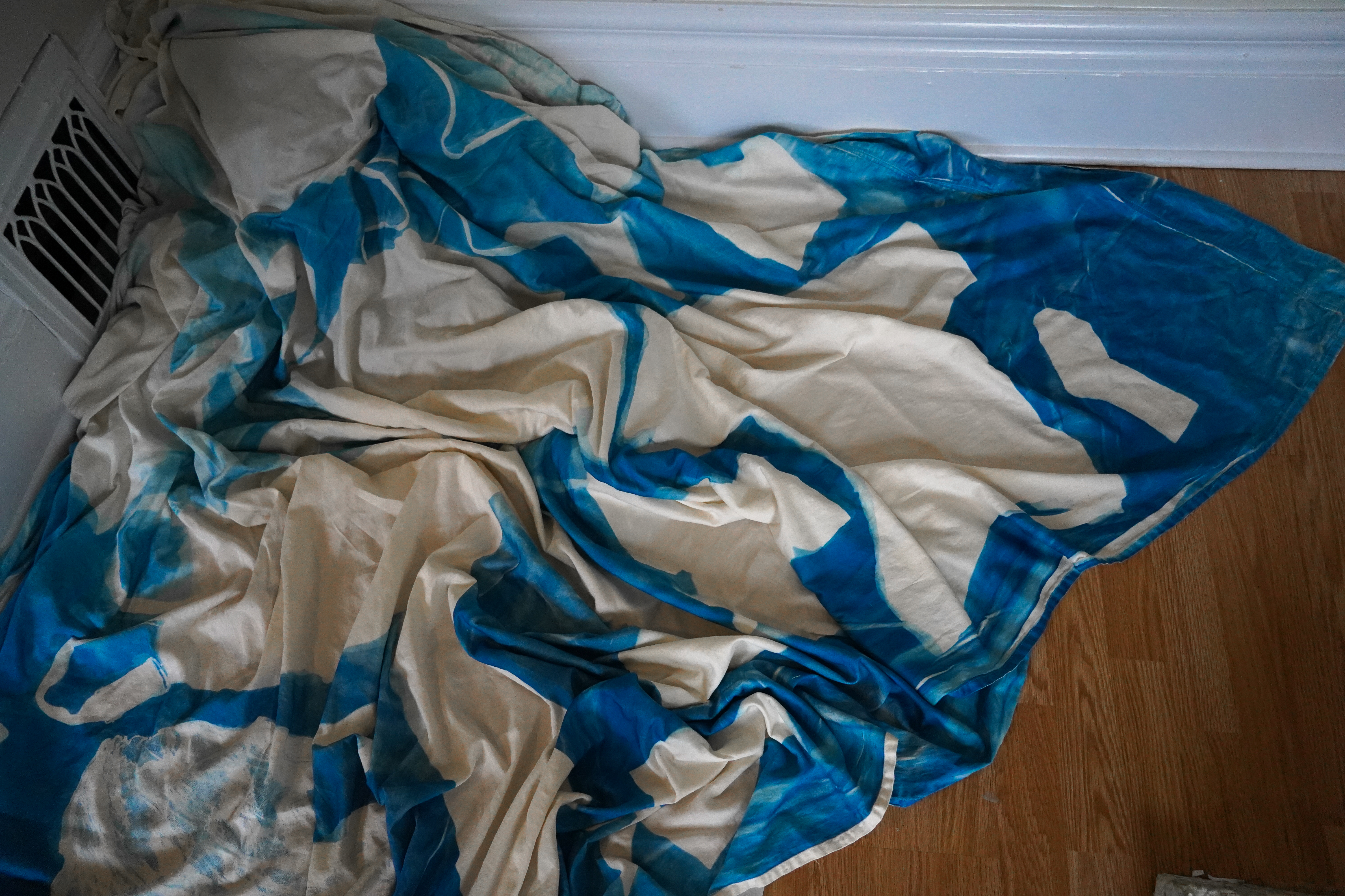 Cyanotype textile installation