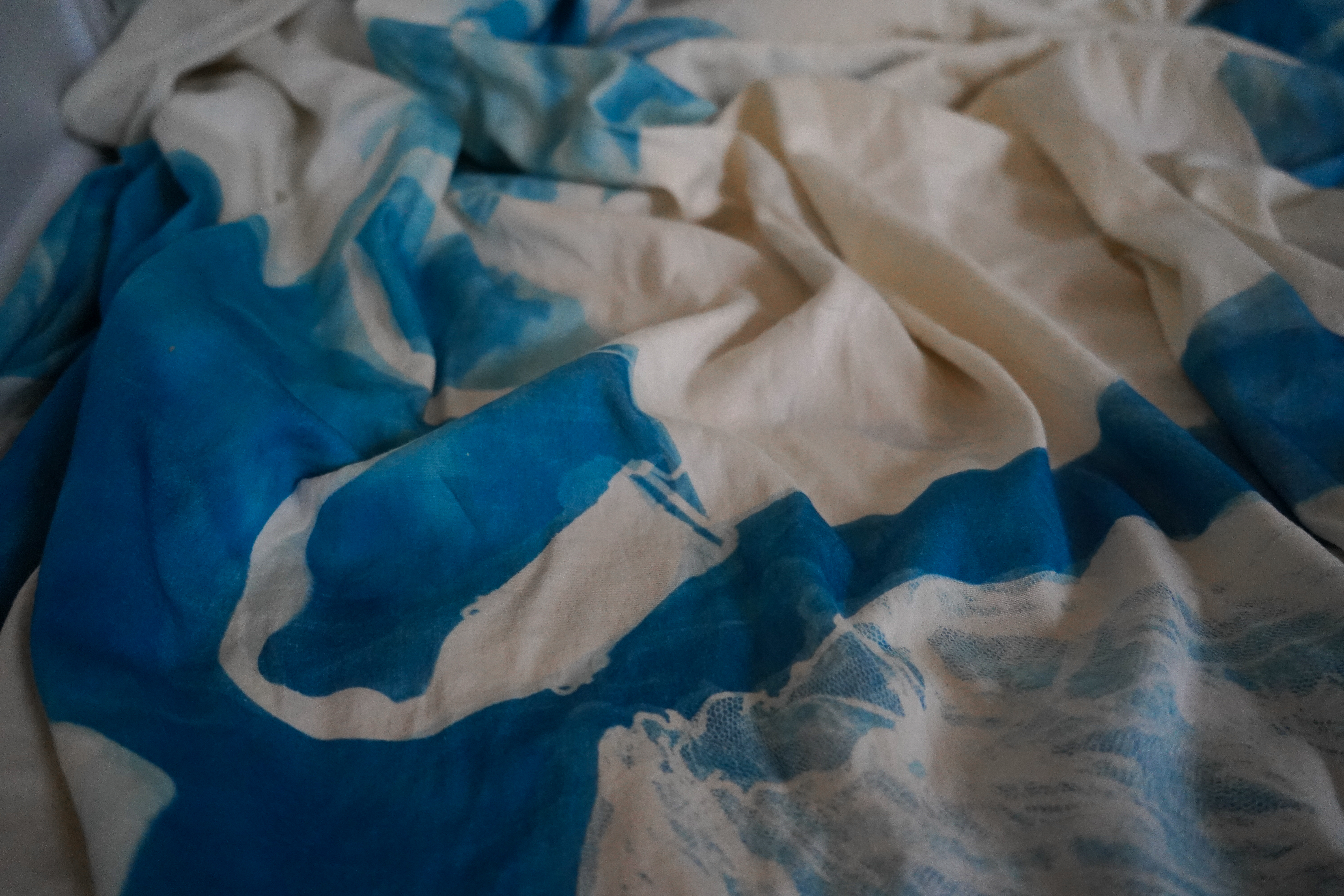 Cyanotype textile installation