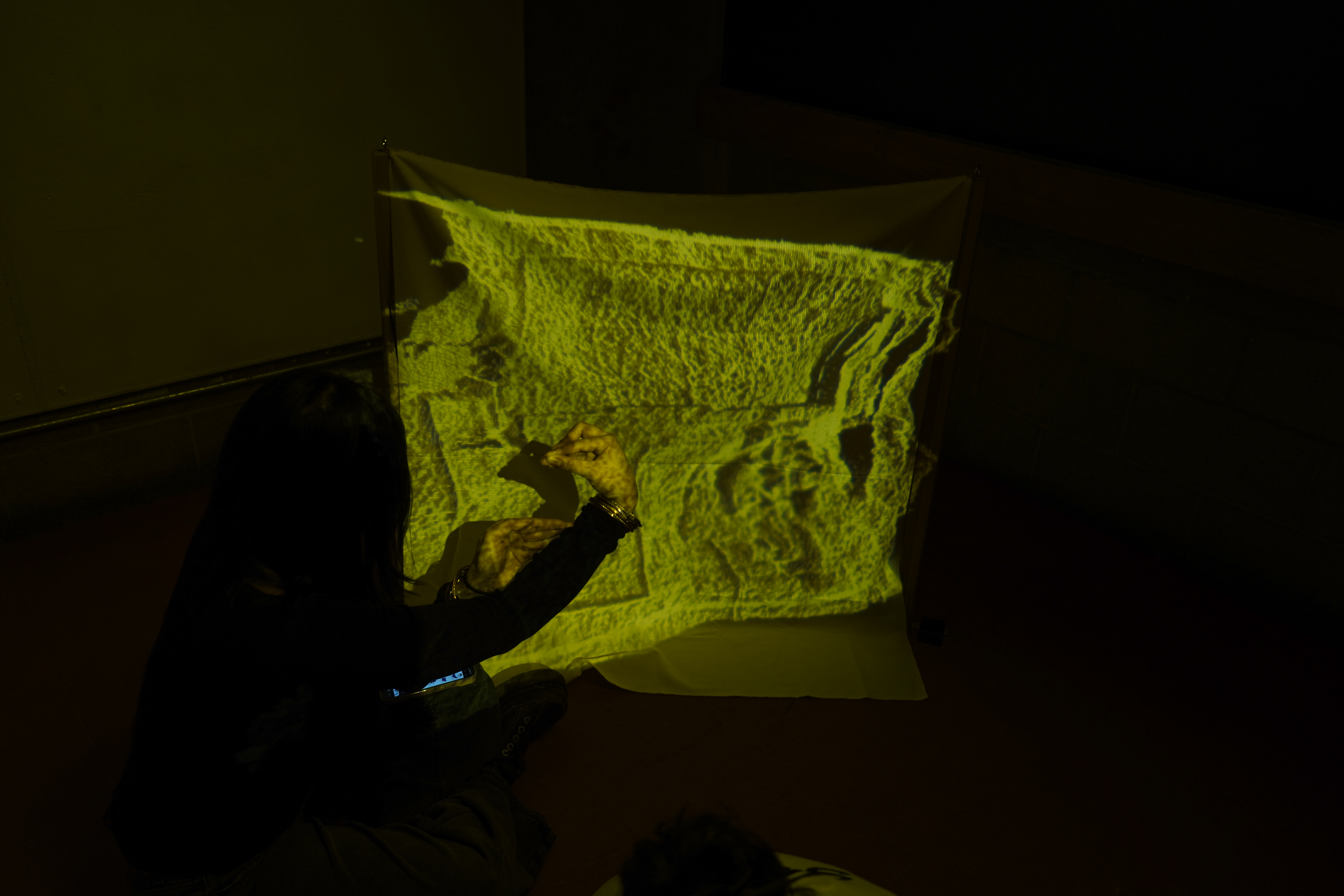 Cyanotype textile installation