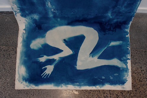 Cyanotype textile installation